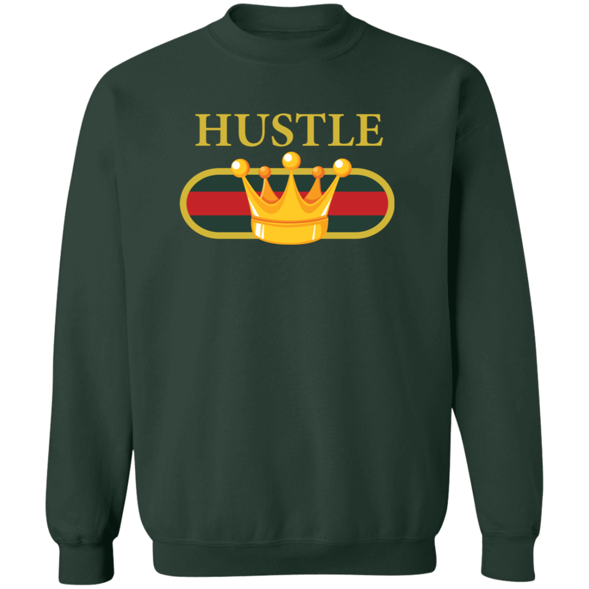 Crown Hustle Premium Crewneck Pullover Sweatshirt - Hustle Everything