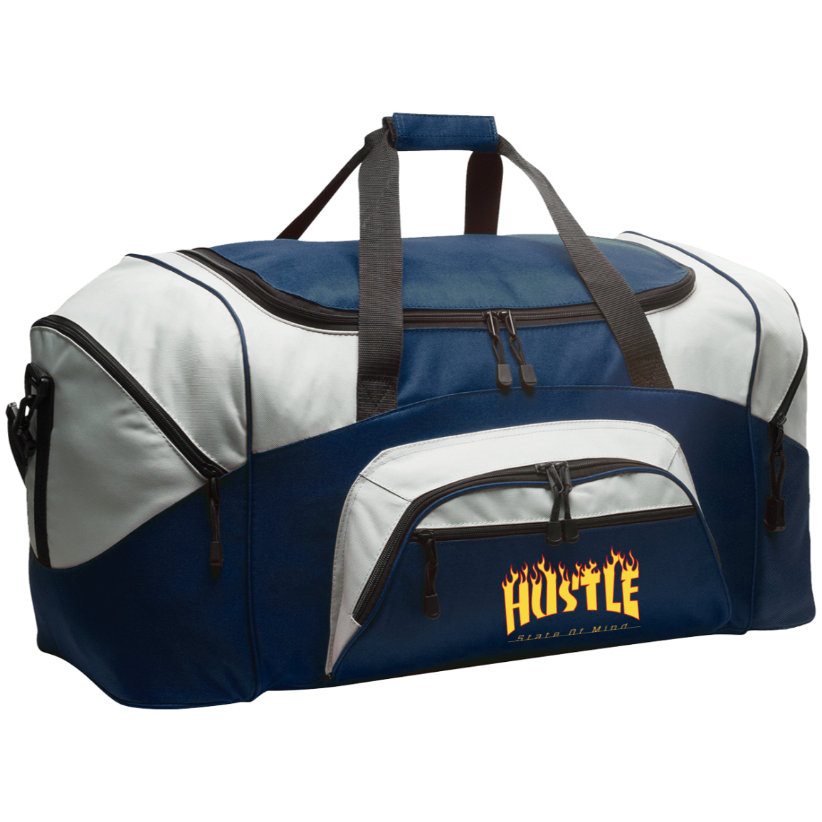 Hustle Flame Colorblock Sport Duffel - Hustle Everything