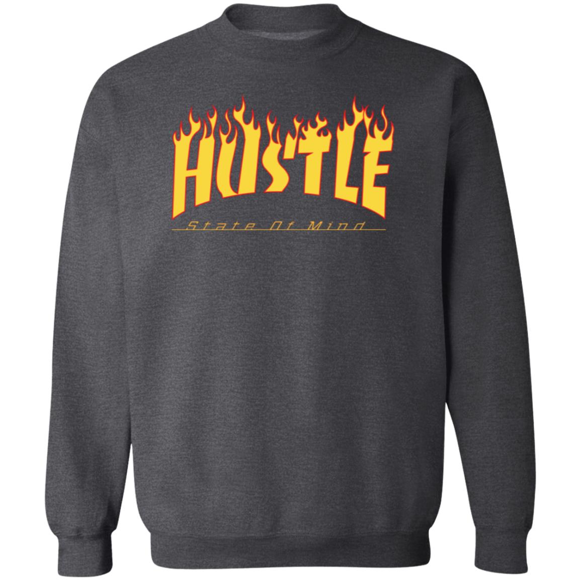 Hustle Flame Premium Crewneck Pullover Sweatshirt - Hustle Everything