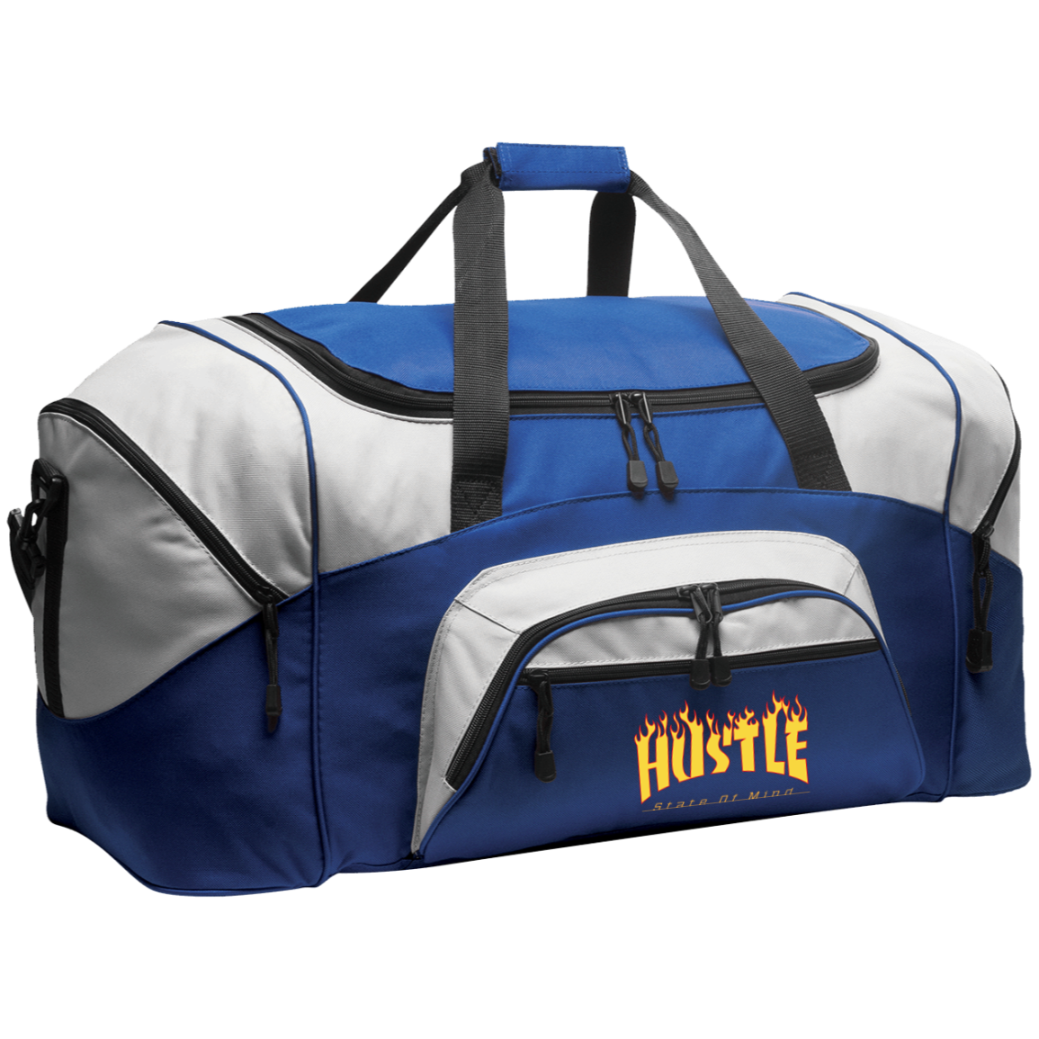 Hustle Flame Colorblock Sport Duffel - Hustle Everything