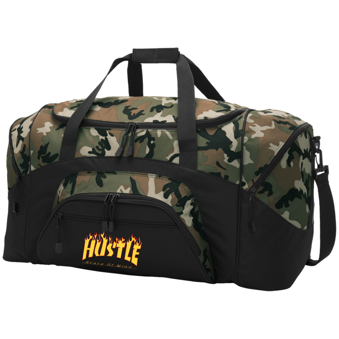 Hustle Flame Colorblock Sport Duffel - Hustle Everything