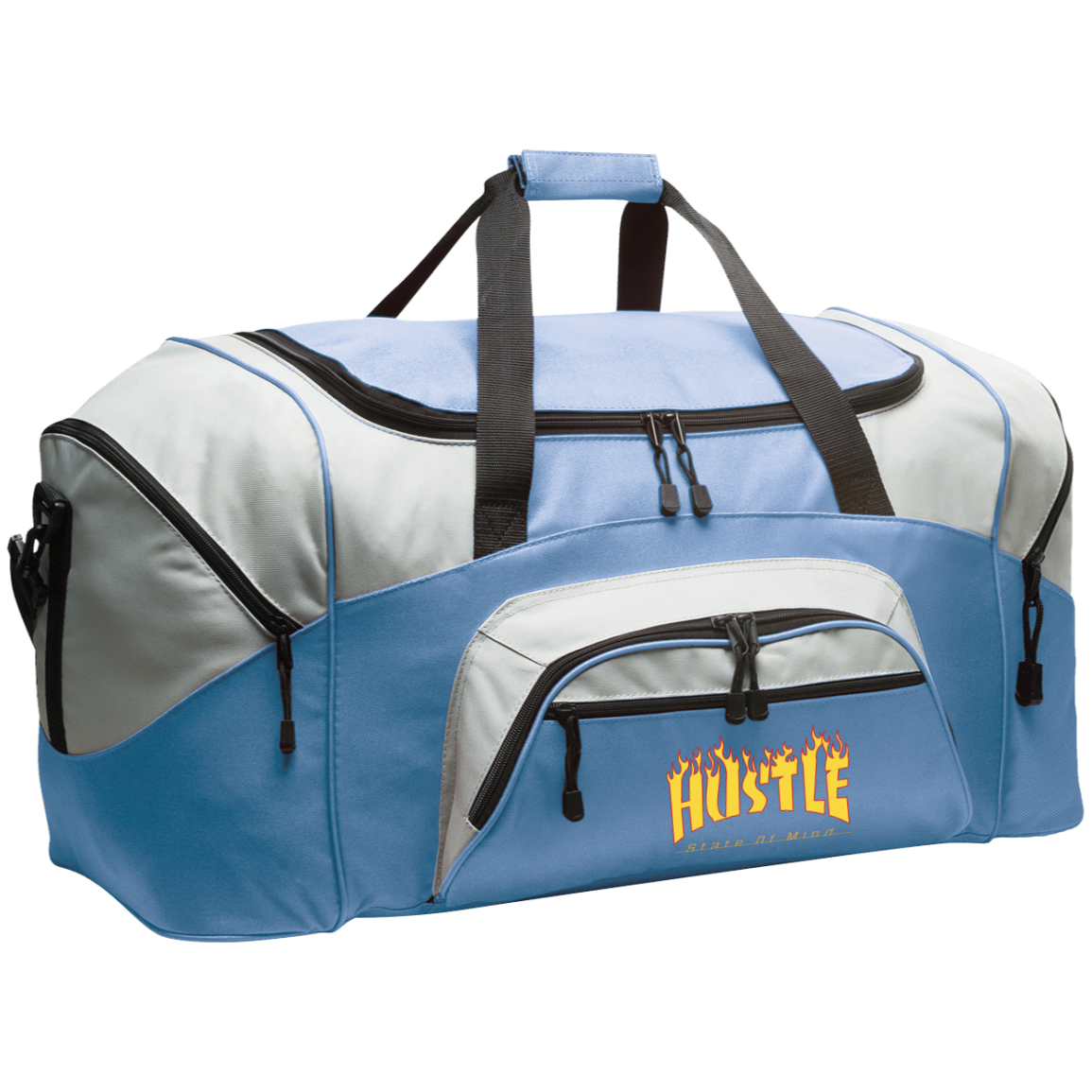 Hustle Flame Colorblock Sport Duffel - Hustle Everything