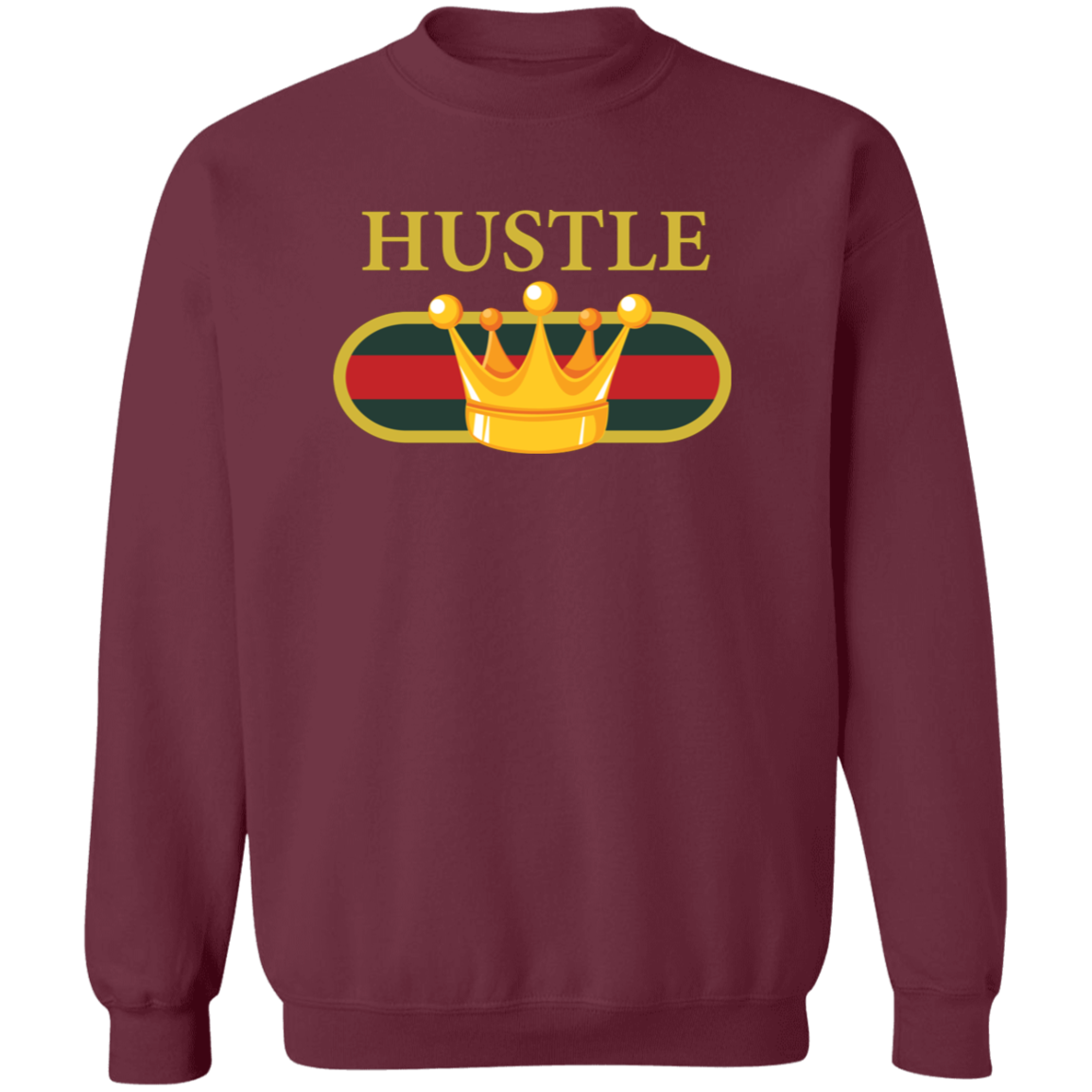 Crown Hustle Premium Crewneck Pullover Sweatshirt - Hustle Everything