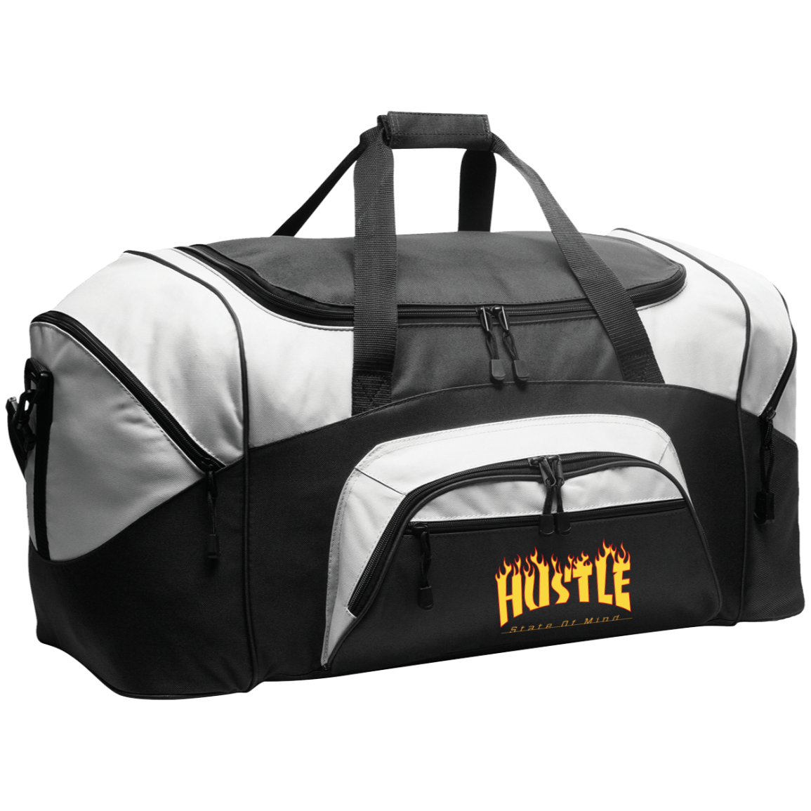 Hustle Flame Colorblock Sport Duffel - Hustle Everything