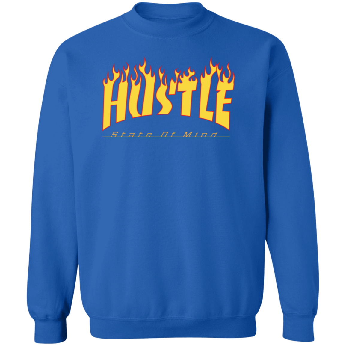 Hustle Flame Premium Crewneck Pullover Sweatshirt - Hustle Everything
