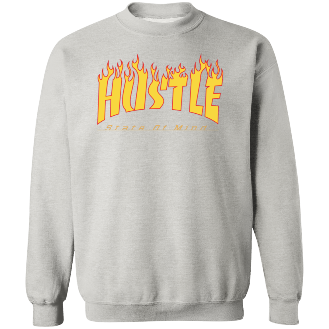 Hustle Flame Premium Crewneck Pullover Sweatshirt - Hustle Everything