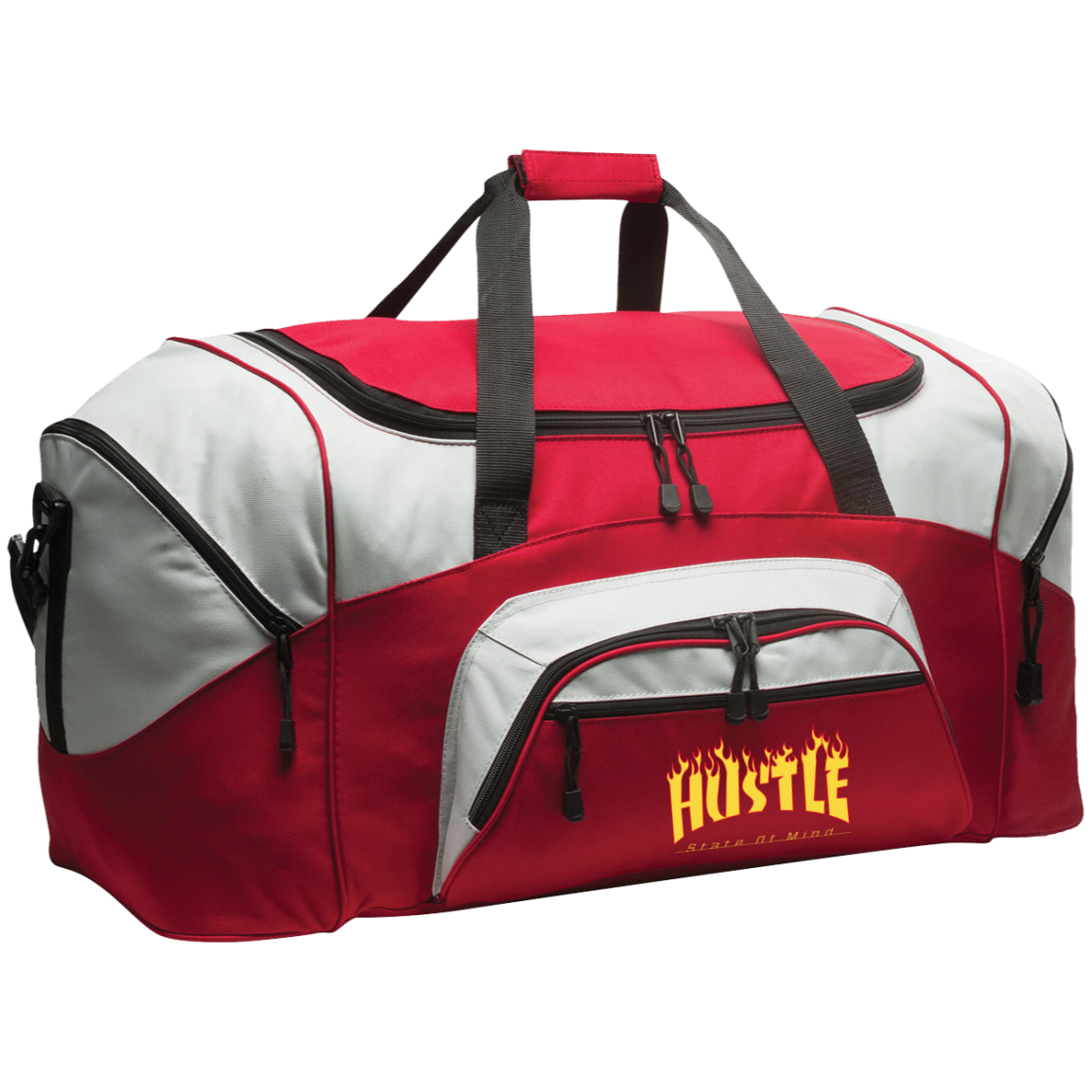 Hustle Flame Colorblock Sport Duffel - Hustle Everything