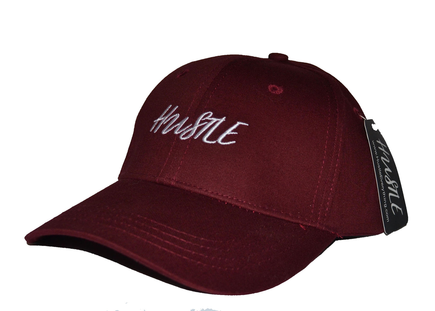 Headwear - Burgundy Hustle Dad Hat - Hustle Everything