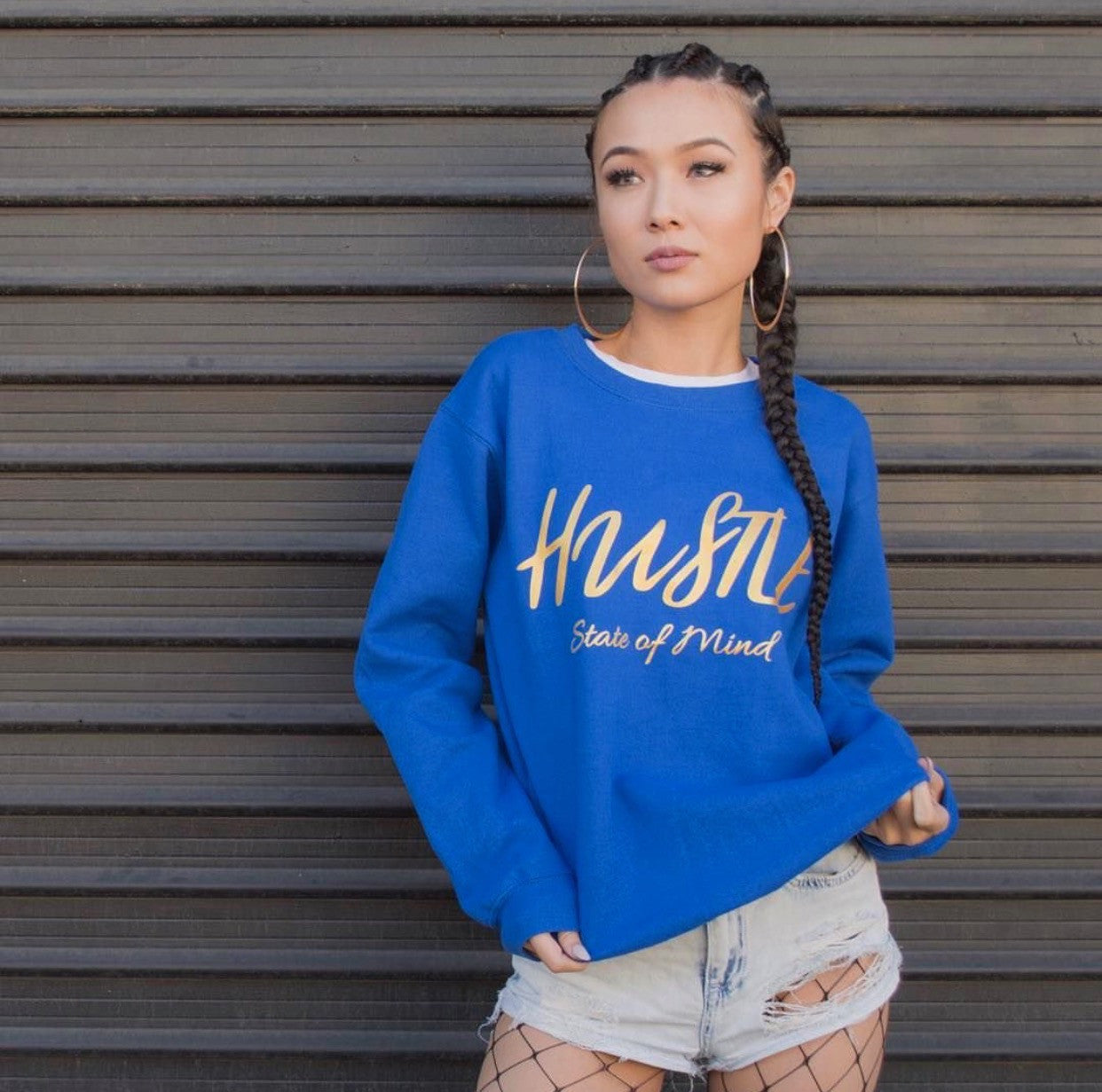 Sweater - Royal Blue Hustle State of Mind Crewneck - Hustle Everything
