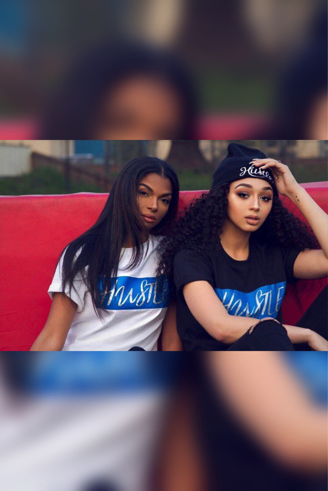 T-Shirt - Large Box Logo Silver Hustle on White - Hustle Everything