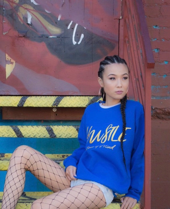 Sweater - Royal Blue Hustle State of Mind Crewneck - Hustle Everything