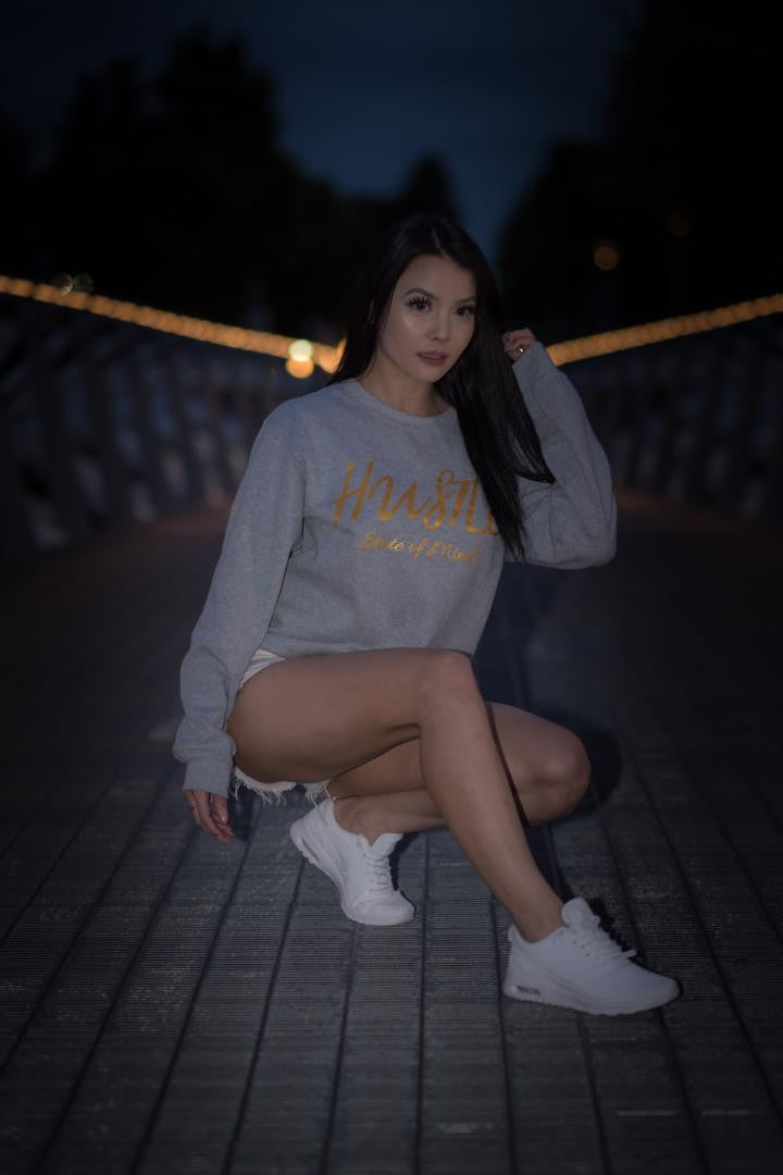 Sweater - Grey Hustle State of Mind Crewneck - Hustle Everything