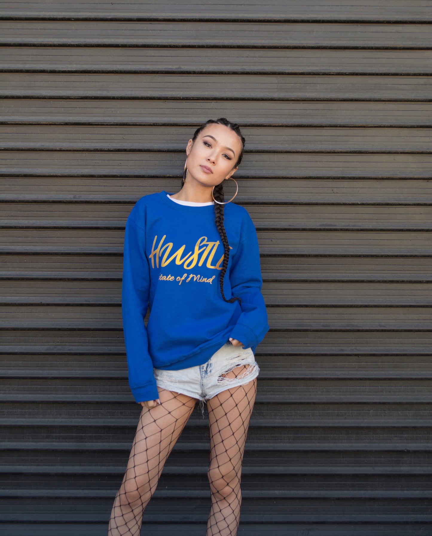 Sweater - Royal Blue Hustle State of Mind Crewneck - Hustle Everything
