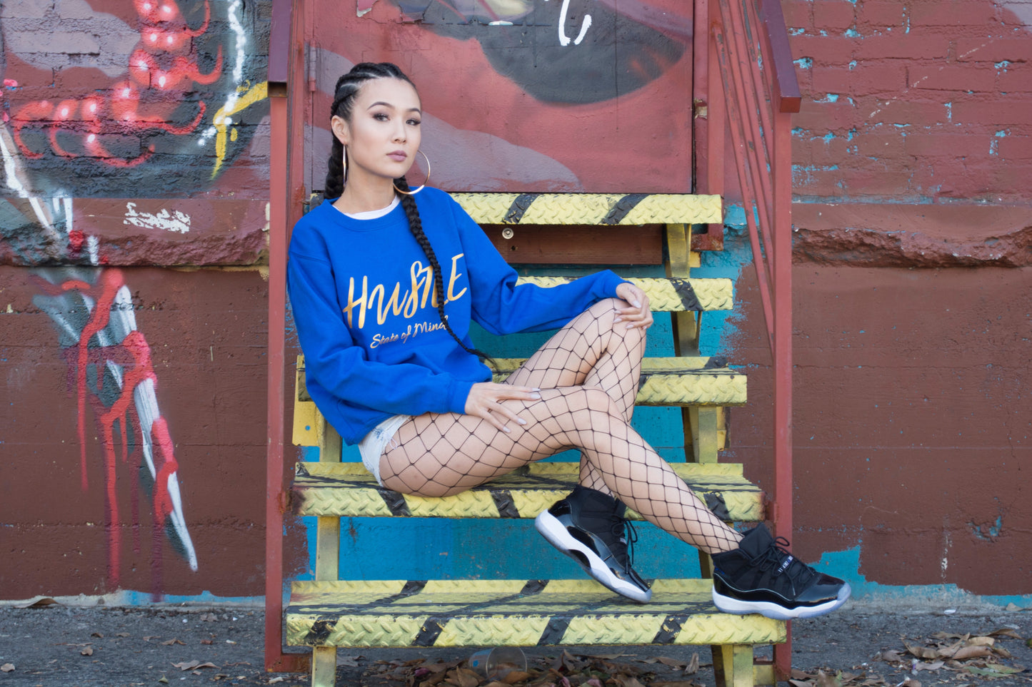 Sweater - Royal Blue Hustle State of Mind Crewneck - Hustle Everything
