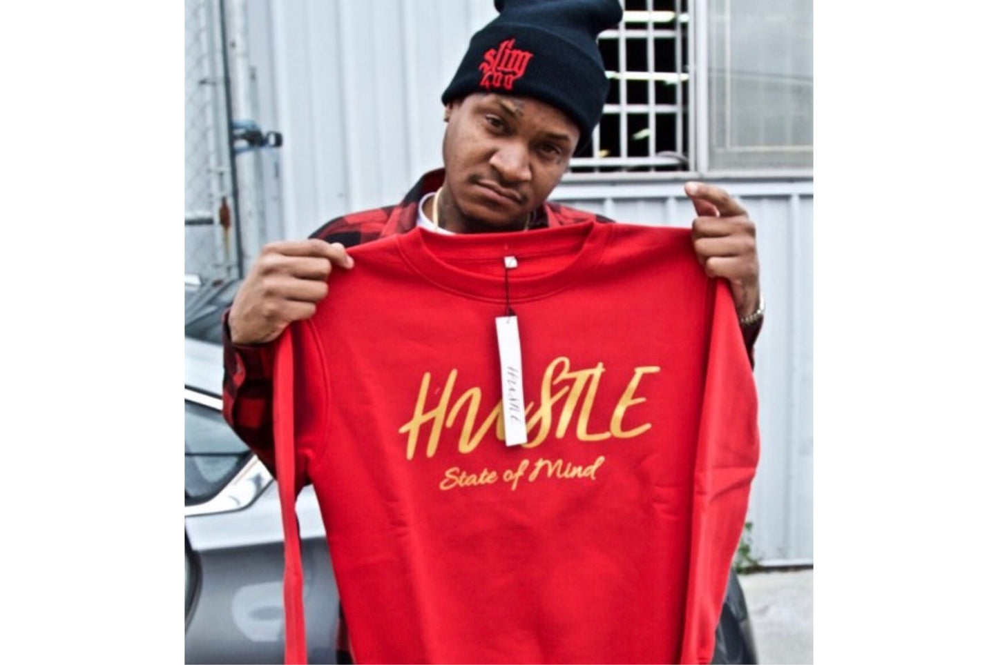 Sweater - Blood Red Hustle State of Mind Crewneck - Hustle Everything