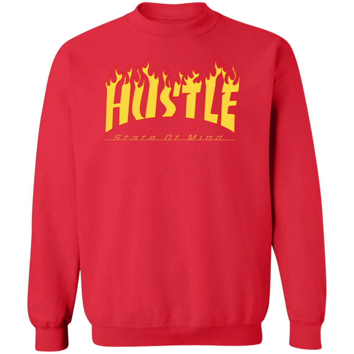 Hustle Flame Premium Crewneck Pullover Sweatshirt - Hustle Everything