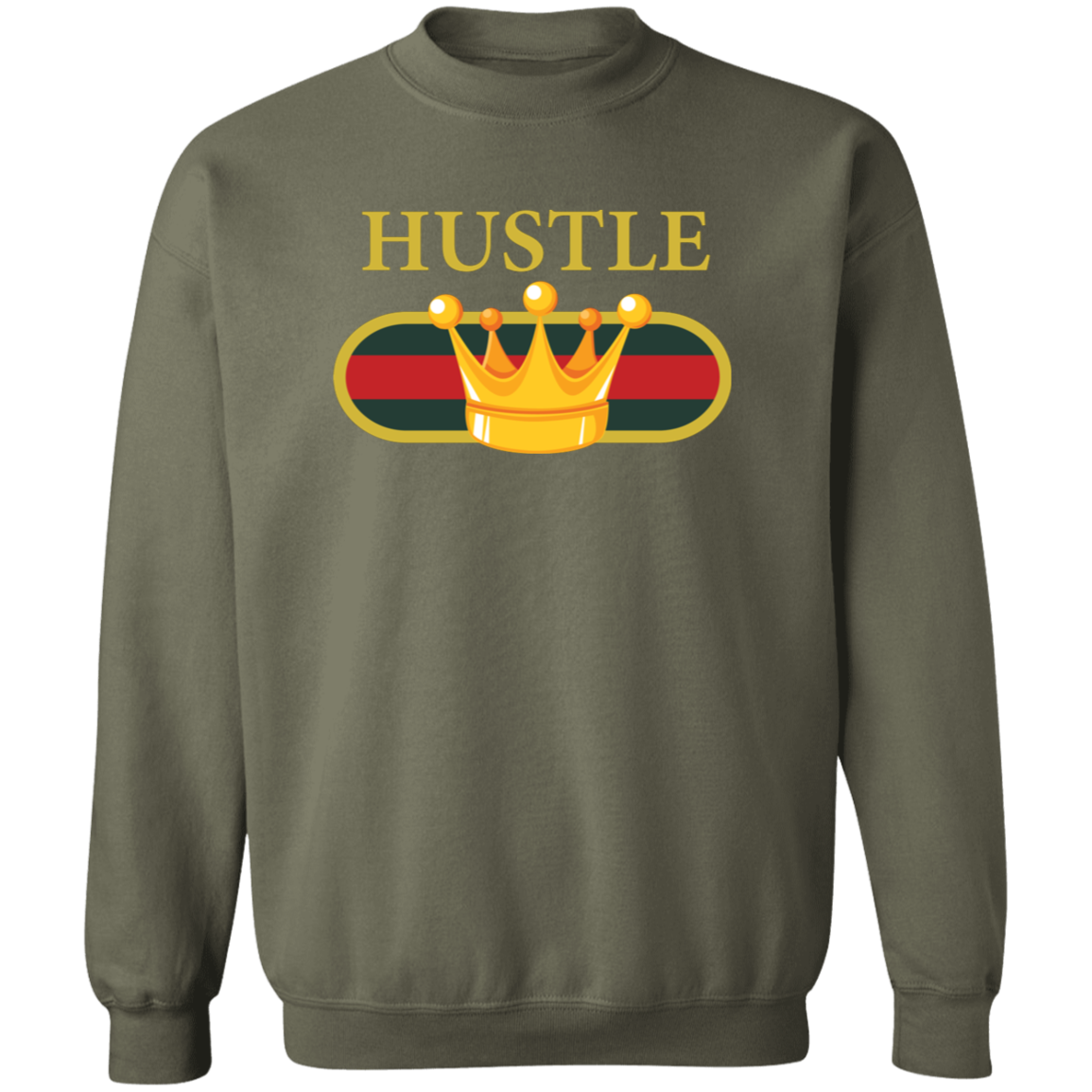 Crown Hustle Premium Crewneck Pullover Sweatshirt - Hustle Everything
