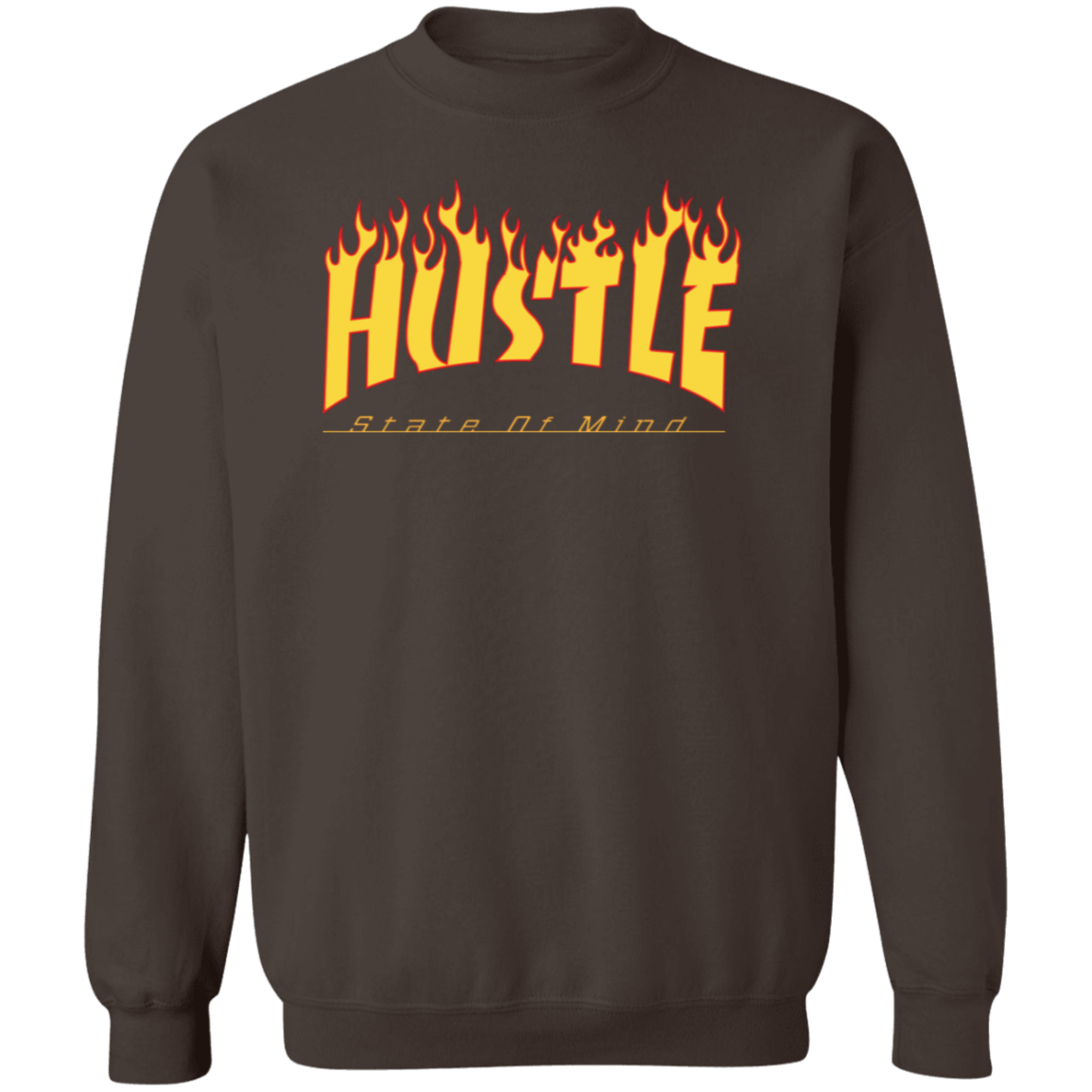 Hustle Flame Premium Crewneck Pullover Sweatshirt - Hustle Everything