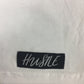 T-Shirt - Large Box Logo Silver Hustle on White - Hustle Everything
