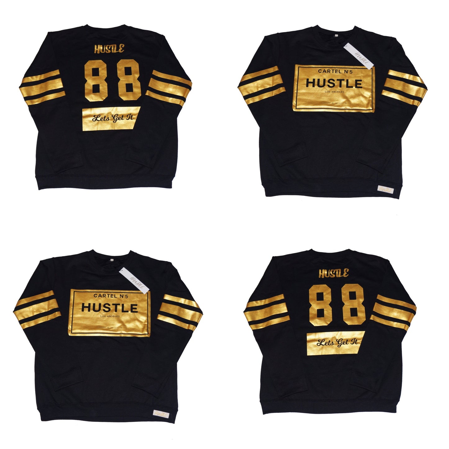 Sweater - Cartel No. 5 Sweater Black & Gold - Hustle Everything
